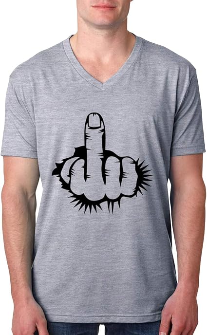Download Amazon.com: Middle-Finger T-Shirt Men Short Sleeve V Neck ...
