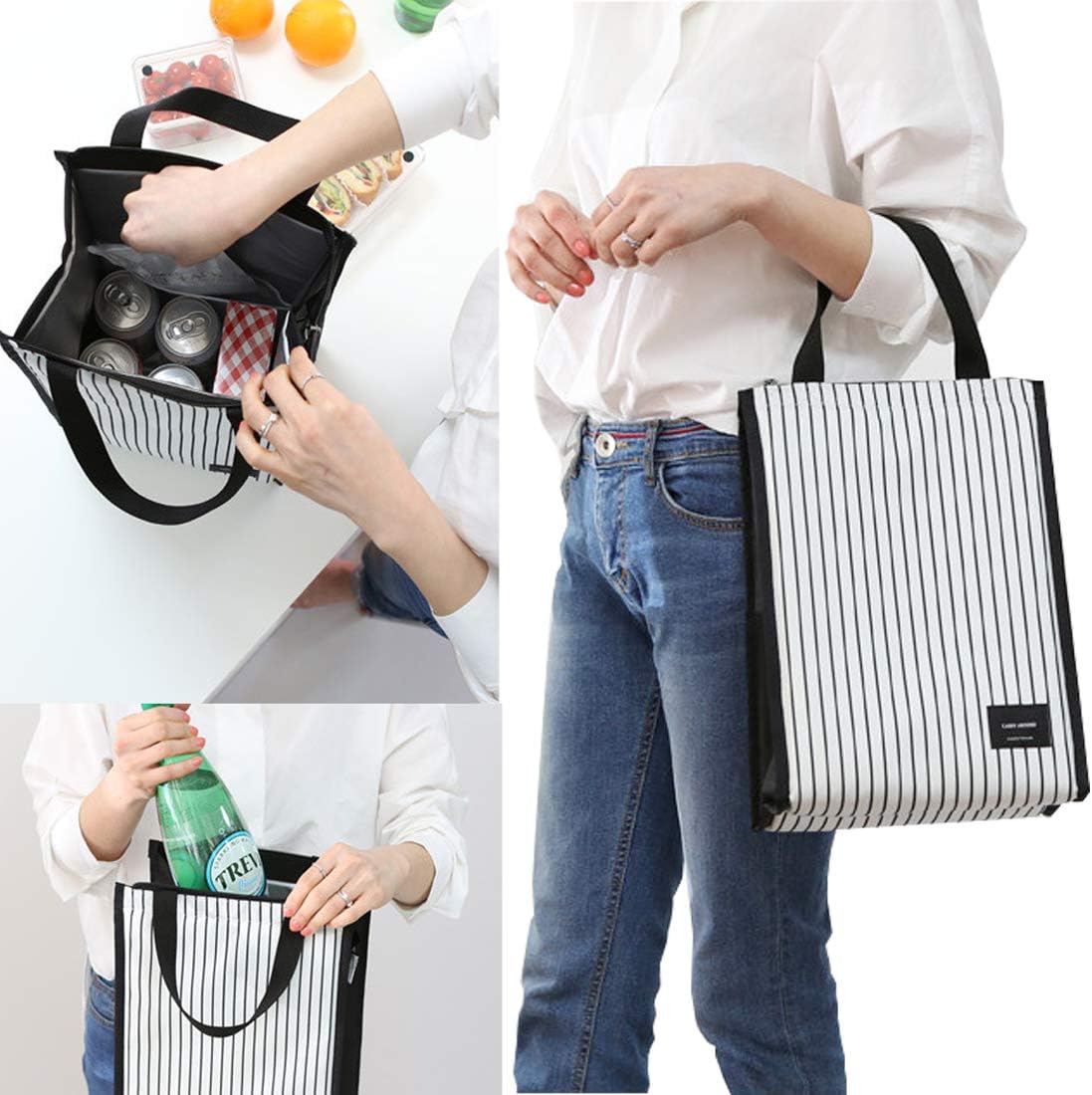 2-in-1 Large Insulated Cooler lunch Tote Bag Ladies Trendy Zippered Teacher Bag Utility Beach Tote Bag for Women (color 6)