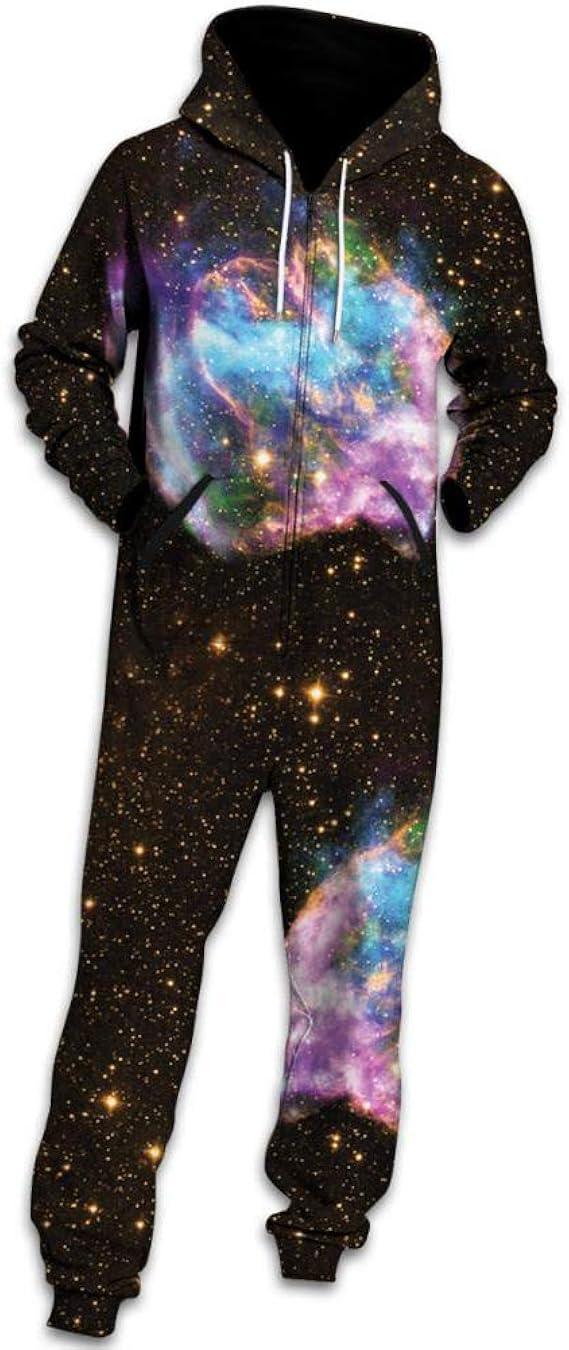 Unisex Jumpsuit 3D Galaxy Jumpsuit Men's Hoodie Jumpsuit One Piece