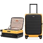 LEVEL8 Top Opening Carry on Luggage Hardshell, Large Suitcases with Wheels Airline Approved, Expandable Luggage with Spinner Wheel for Men Women, 20 Inch, Yellow