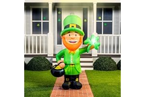 Joiedomi 6FT St Patrick Standing Leprechaun Inflatable for Yard Garden Decorations, Indoor and Outdoor Theme Party Decoration, Yard, Garden, Lawn Ornaments with LED Light Build-in