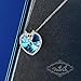 Pealrich Love Heart Fashion Pendant Necklace with Swarovski Crystal, for Women (Blue)