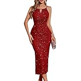 BeryLove Sequin Homecoming Cocktail Formal Spaghetti Strap Dresses Wedding Guest Glitter Sparkly Party Prom Dress