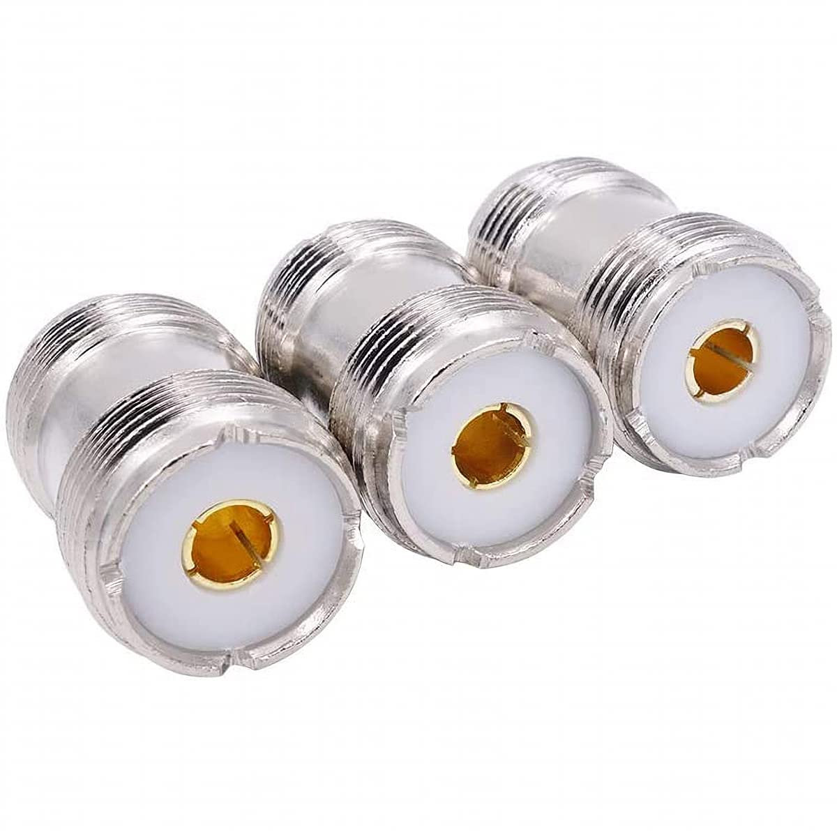 Greluma 3 Pcs PL-259 UHF Female to UHF Female Coax Cable Adapter SO-239 UHF Double Female Connector Plug
