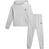RBX Active Girls Sweatpants Set - 2 Piece Fleece Pullover Girls Sweatshirt and Matching Jogger Pants Athletic Set (7-12)