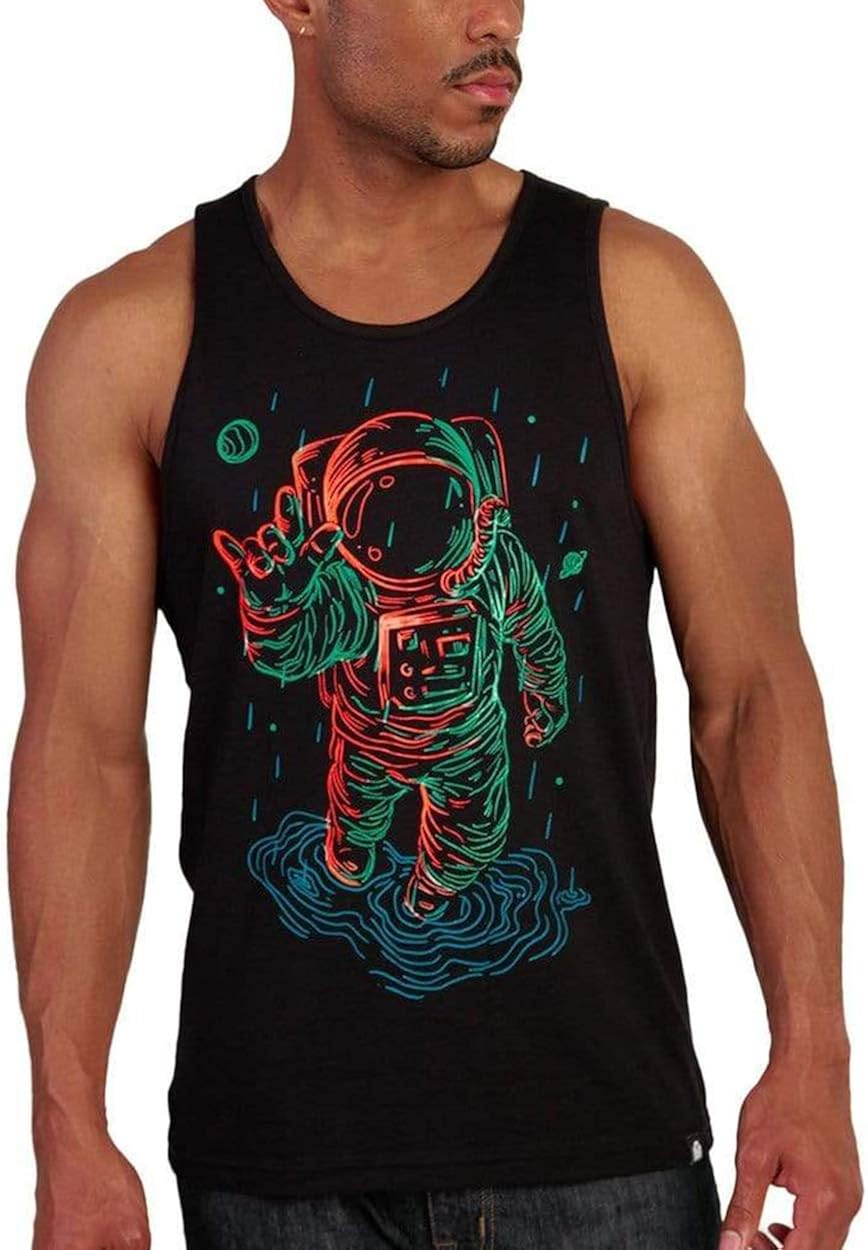 INTO THE AM Graphic Tank Tops for Men - Men's Sleeveless Shirts Beach Summer: Clothing