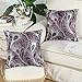 CaliTime Pack of 2 Throw Pillow Covers Cases for Couch Sofa Home Decoration Modern Peacock Feathers 18 X 18 Inches Aubergine