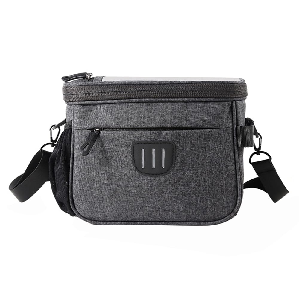 Tiardey Waterproof Cycling Handlebar Bag, Large Capacity Bicycle Frame Bag with Phone Holder,Front Storage Bag for Mountain Bike,Road Bike (Grey)