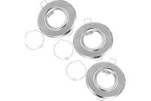 UKCOCO 3pcs Mr16 Gu10 Metal Recessed Light Trim Rings Nickel-Plated Steel Spotlight Mounting Brackets