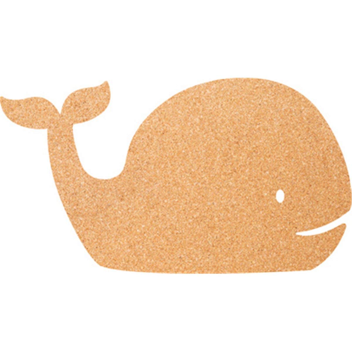 Securit Silhouette Whale Cork Board with 6 Pins, Wall Mountable, 30x45cm (CB-WHALE)