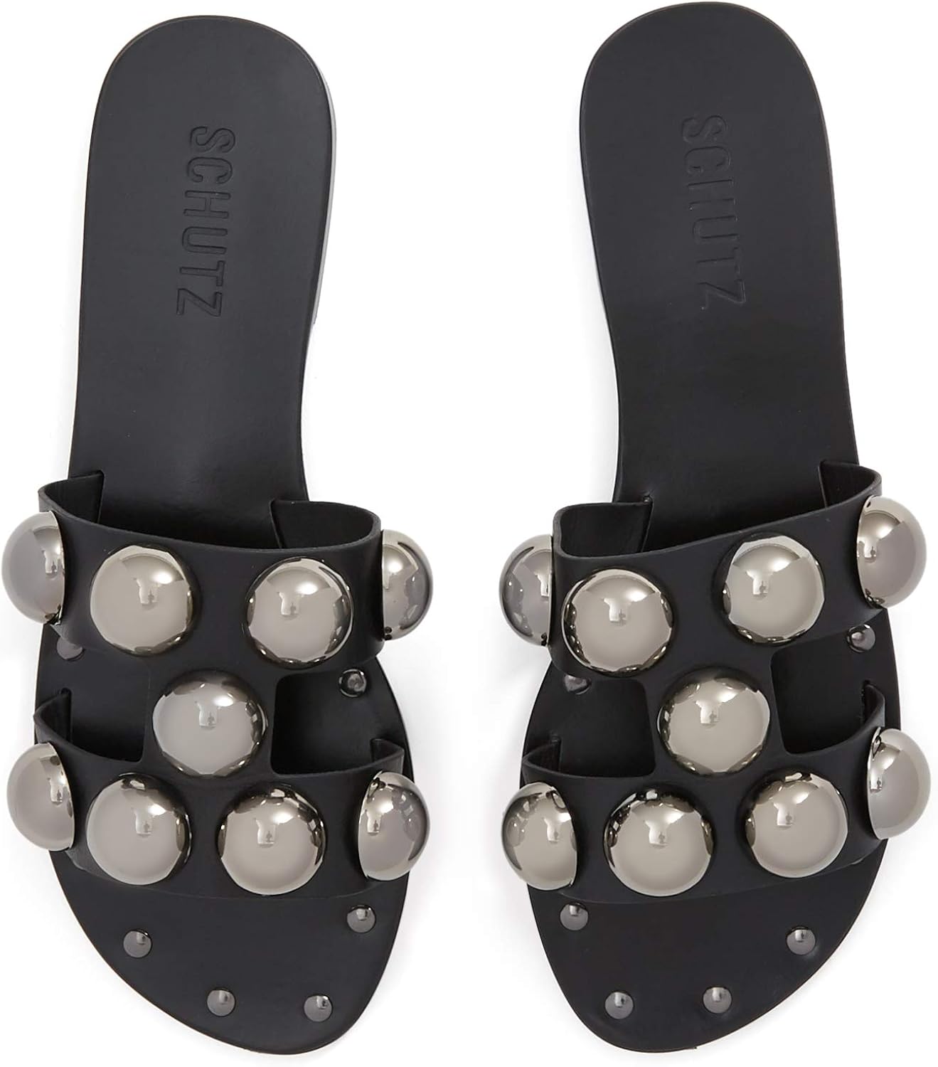schutz benedita studded sandals