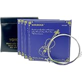 Violin Strings 4/4 Full Set with Leather Storage Pocket Replacement Medium Tension 5pcs e a d g Best Violin Strings Rich Tone Handcrafted for All Orchestras Young students and Musicians 4/4 Scale