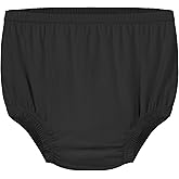 Adult Diaper Cover Silent Waterproof Plastic Rubber Pants for Incontinence Leak Protection with Light Absorbent Layer (Black, S)