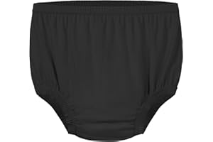 EEOST Adult Diaper Cover Silent Waterproof Plastic Rubber Pants for Incontinence Leak Protection with Light Absorbent Layer (Black, XS)