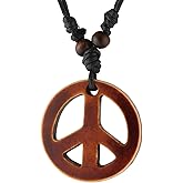 STWTR Men's and Women's Adjustable Peace Sign Pendant Necklace Pendant Hemp Rope Chain - Maori Tribal Necklace
