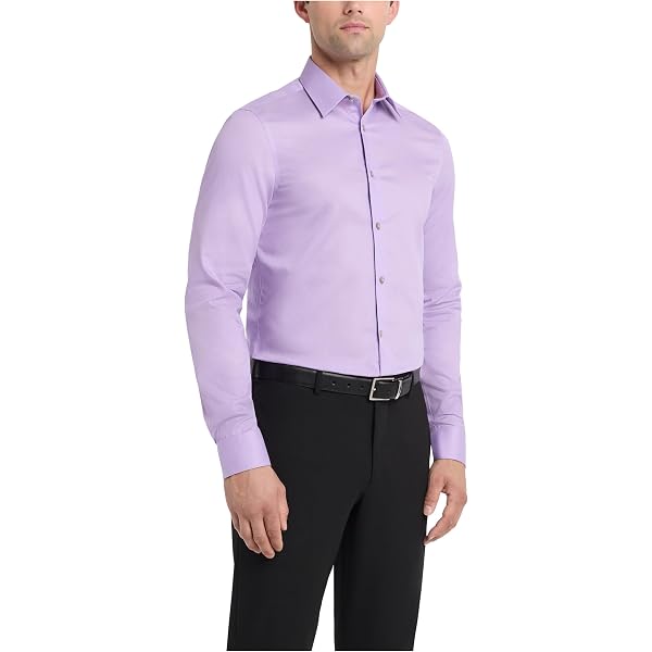 Amazon.com: Calvin Klein Men's Dress Shirt Non Iron Stretch Slim Fit Check  Gray : Clothing, Shoes & Jewelry