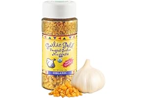 Garlic Gold Toasted Nuggets, Crunchy Roasted Garlic Seasoning, USDA Certified Organic Salad Topper, Keto Paleo Friendly (2.1 Ounces, 1 Pack)