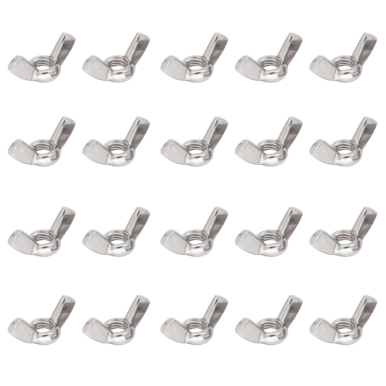 20Pcs Metal M6 Wing Nuts High Strength M6 Wing Butterfly Nut Durable Useful Wing Nuts Assortment Kits Heavy Duty Fasteners Wing Nuts for Threaded Bolts
