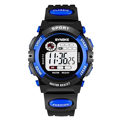 WUTONYU TM Unisex Kids Student Watches Fashion Sports Watches with Alarm Chronograph Long lasting battery Calendar Digital Watches Blue