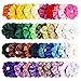 40Pcs Colorful Velvet Hair Scrunchies Set, Elastic Hair Bobbles for Ponytail Holder, Strong Hold Hair Accessories Ropes Scrunchie for Women Solid Color Traceless Hair Bands