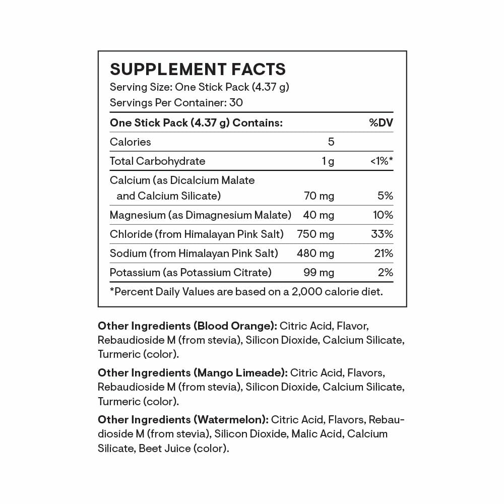 THORNE Daily Electrolytes - Zero Sugar & Low-Calorie Electrolyte Powder Drink Mix - Flavors Derived from Natural Sources - NSF Certified for Sport - Variety - 30 Stick Packs