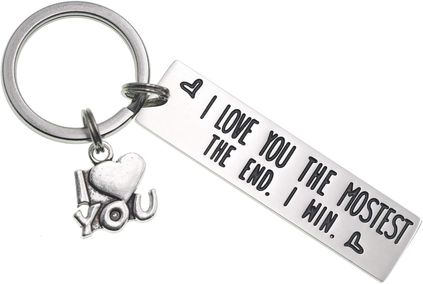 LParkin I Love You The Mostest The End I Win Couples Friendship Key Chain Cute Boyfriend Girlfriend Birthday Gifts for Him Her