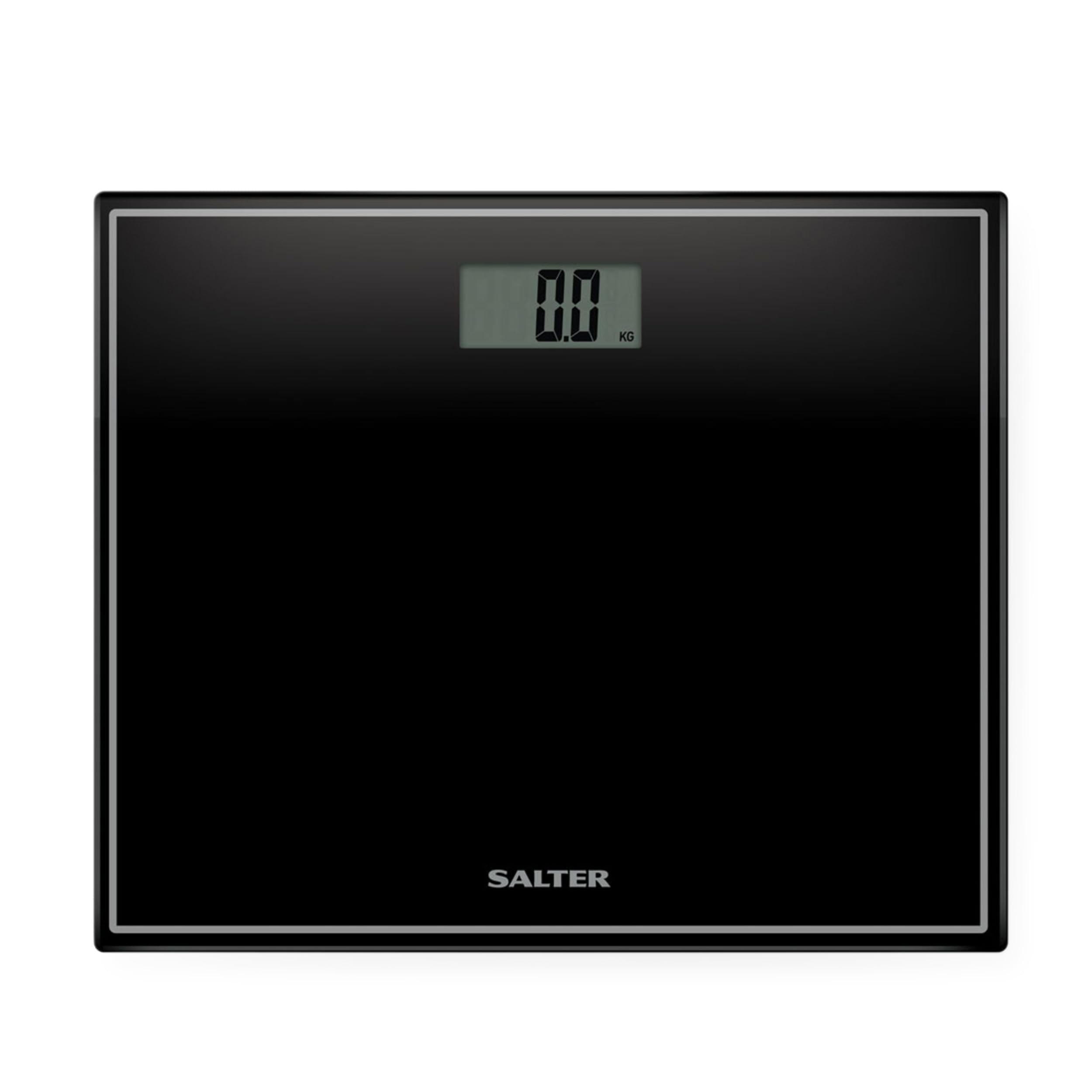 Salter Compact Bathroom Scale – Electronic Digital Bodyweight Scale, 150kg/23st 8lb, LCD Easy To Read Display, Step On Instant Accurate Readings, Slim For Neat Storage, Includes Battery, Black