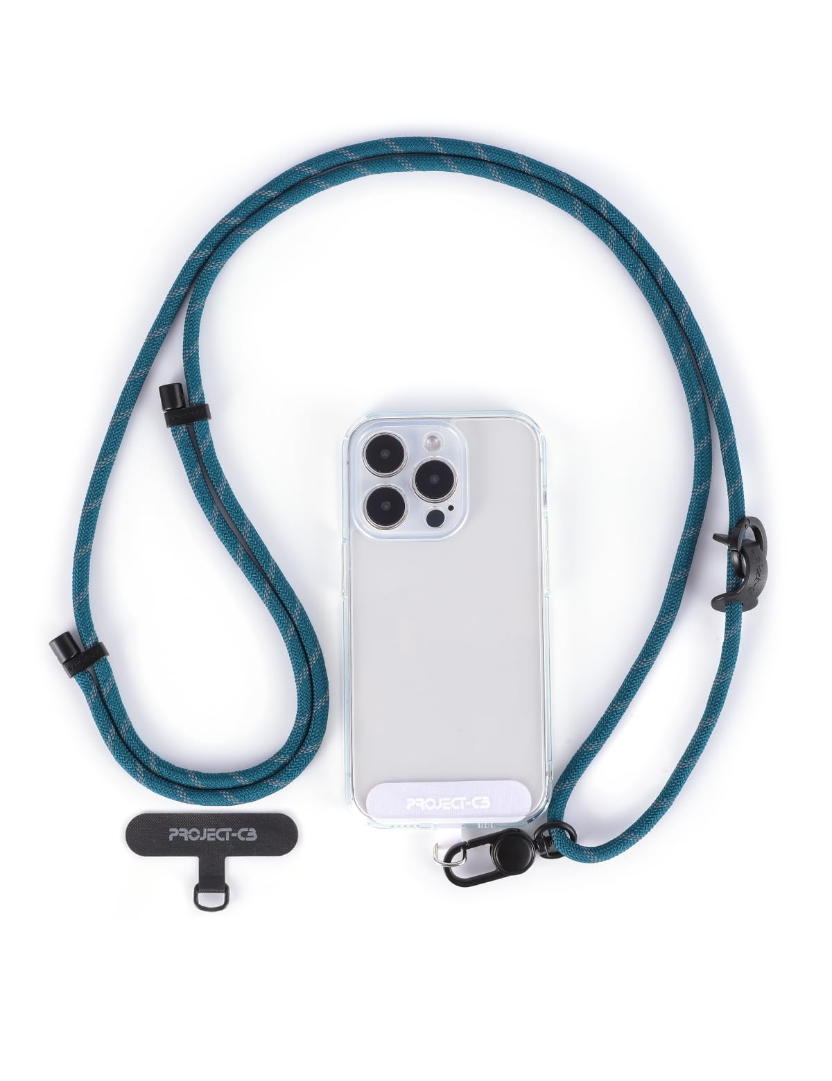 project-cb Cell Phone Lanyard 1,Tether Tab 2,Adjustable Crossbody Strap,Lanyards for Around the Neck,Rope Strap (Slate Blue-B)
