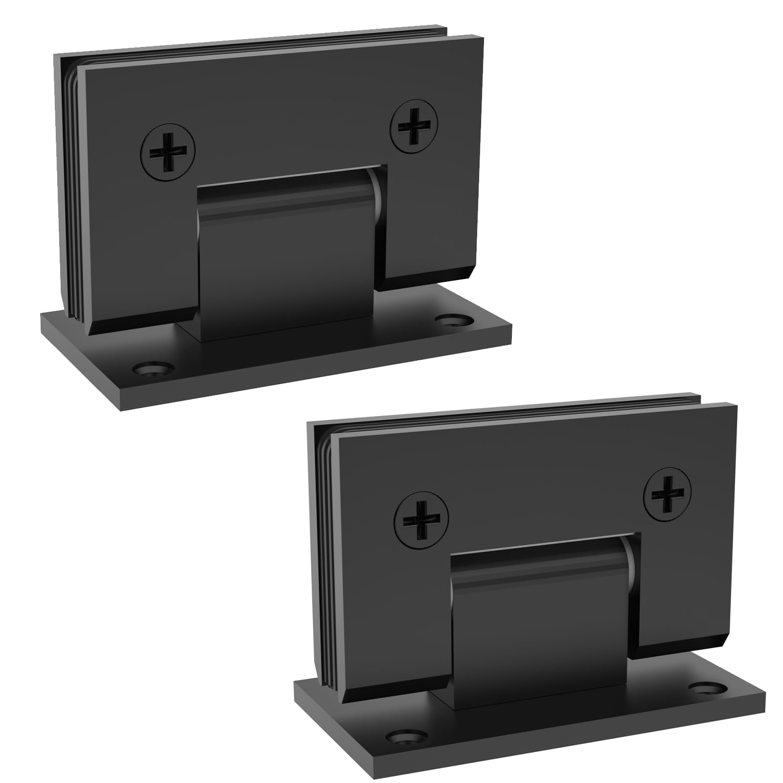 Photo 1 of AatrixQuayn 90 Degree Glass Shower Door Hinges Heavy Duty Solid Brass, Shower Door Hardware Replacement for 5/16"(8mm) - 1/2"(12mm) Thickness Tempered Glass (Black, 2 Pack, 90 Degree)