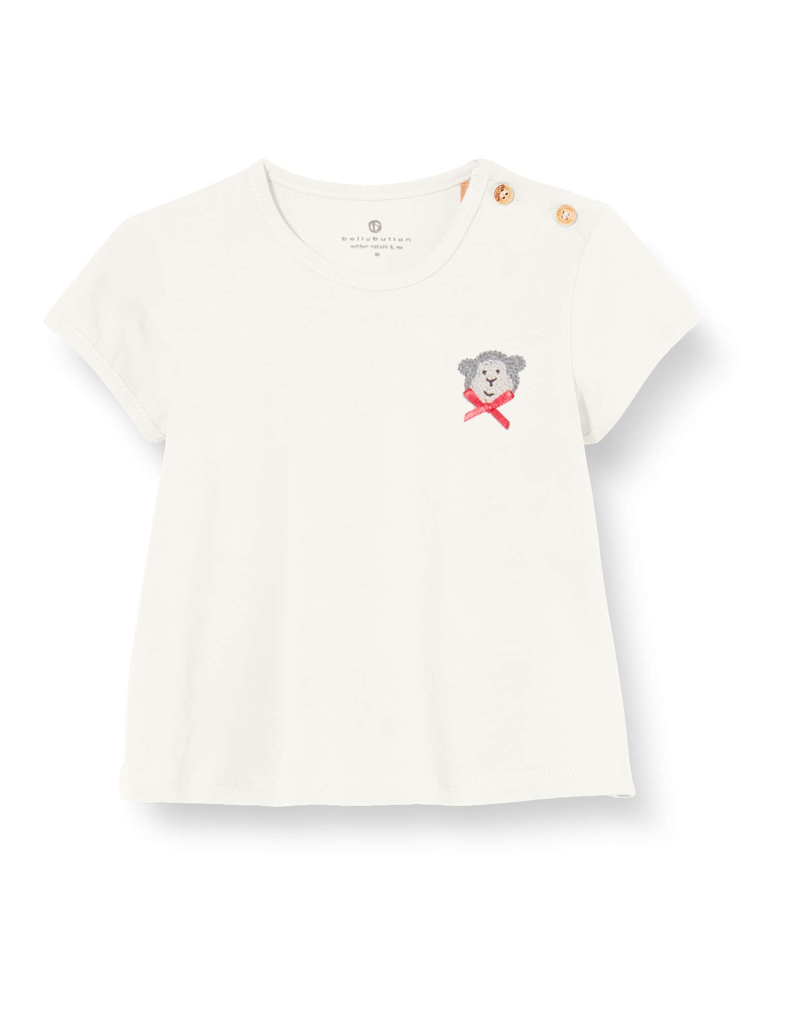 Bellybutton mother nature & me Baby Girls' T-Shirt 1/4 Arm, White (Egret|White 1020), 92