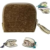 SEPSUMMER Travel Jewelry Case, Small High-End Large-Capacity Tassel Storage Bag Gifts for Women, Pouch Bags with Zipper, Velvet Jewelry Organizer Storage Bag for Bracelet Rings Earring (Matcha)