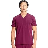 Cherokee Infinity Mens V-Neck Scrub Top, 1 Zip Chest Pocket, Rib-Knit Neckline, Side Vents – IN700A
