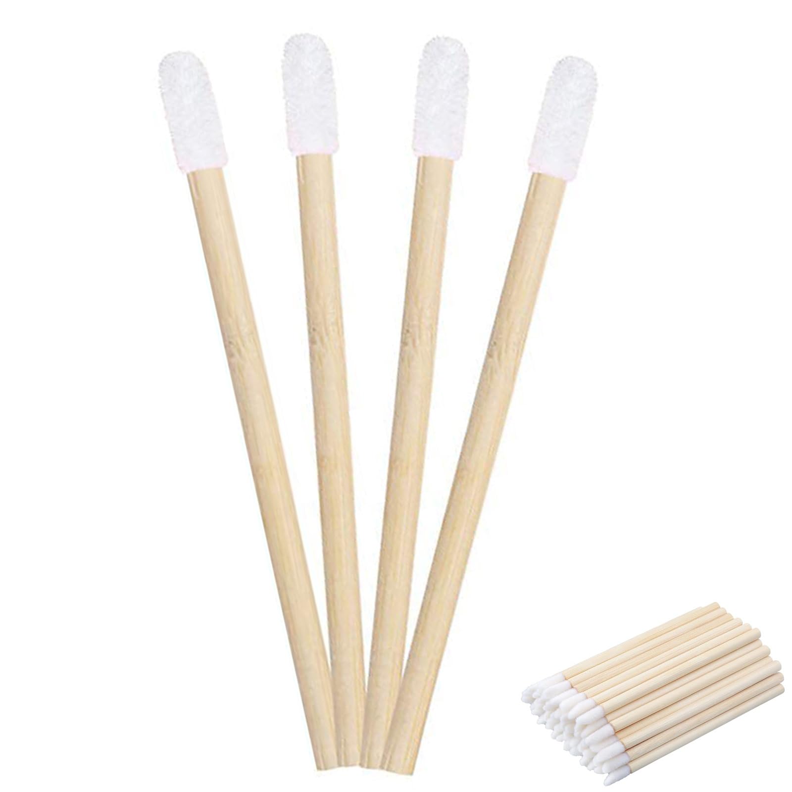 50PCS Bamboo Lip Brushes, Disposable Lip Wand Brushes, Lip Gloss Applicators, Lipstick Gloss Wands Applicator Perfect Makeup Tool Kits