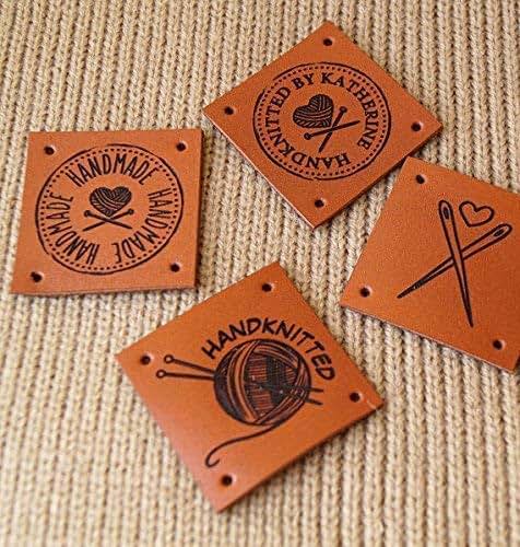 Download Amazon.com: Sew on labels, leather labels, personalized knitting labels, leather tags, product ...