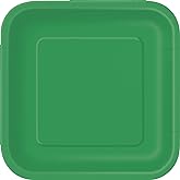 Emerald Green Solid Square Paper Dinner Plates - 9" (14 Ct) - Elegant & Durable Plates for Parties, Weddings & Events