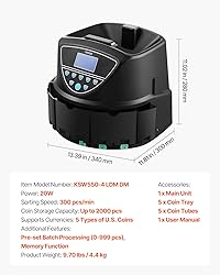 VEVOR Upgraded Coin Counter & Sorter, Coin Sorter