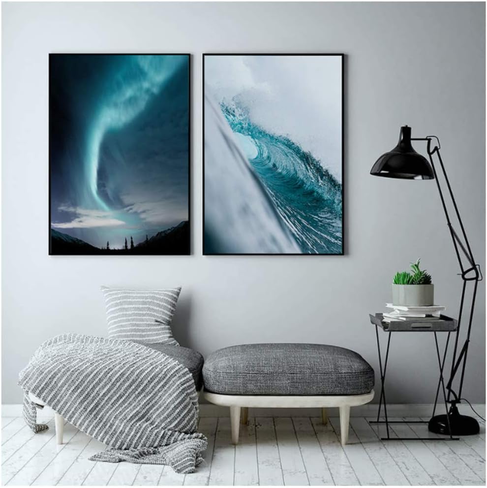 Cuadro en lienzo Carteles nórdicos Azul Océano Decoración para el hogar