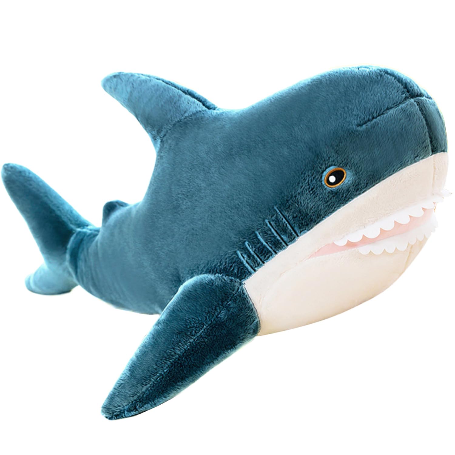 Kekeso Giant Shark Plush Pillow Soft Toy Stuffed Blue Shark Animal Pillow Comfortable Sleeping Pillow Back Cushion Doll Gift for Kids (60cm/23.62inch, Blue)