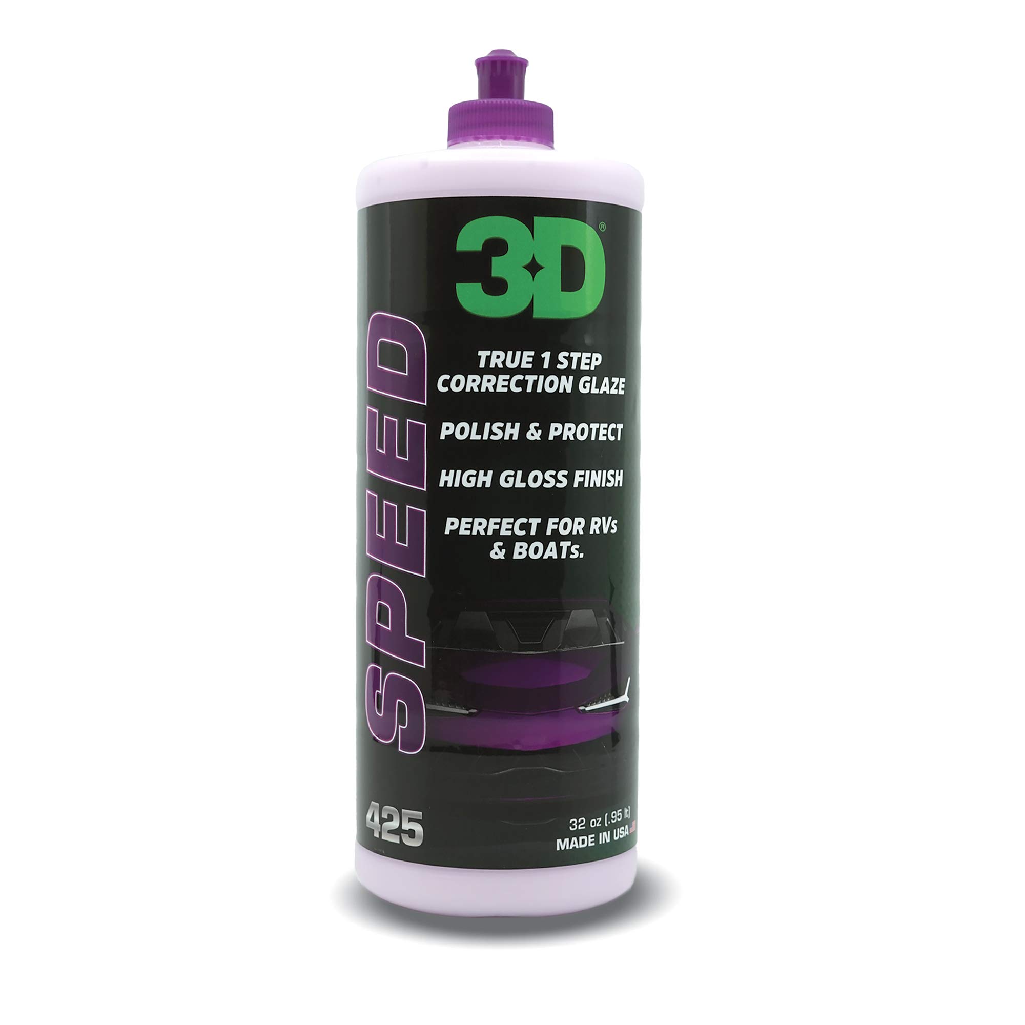 3D Speed All In One Polish & Wax 32 oz Clear Coat Car Polish & Wax