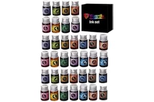 Thyggzjbs 36 Pieces 12 * 3 Colors Calligraphy Ink Set, Calligraphy Fountain Glass Dip Pen Color Ink Caligrapher Pen Ink Bottle Set for Art, Writing, Signatures, Calligraphy, Decoration, Gift