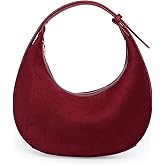 Herald Suede Crossbody Bag for Women, Vintage Hobo Handbag Crescent Shoulder Purses with Adjustable Strap Winter Fall