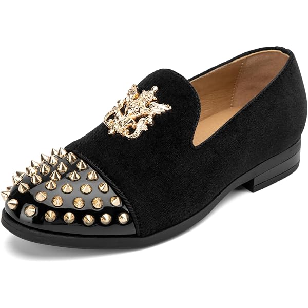 Amazon.com: FERUCCI Kids Boys Black Studded Leather Spiked  display picture 1