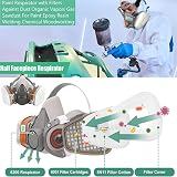 ANUNU Chemical Respirator Mask w/ Filters & Goggles for Paint Epoxy Resin view 3