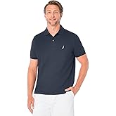 Nautica Men's Classic Short Sleeve Solid Performance Deck Polo Shirt