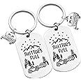 Nekoki Shitter's Full Camper Keychain Happy Camper RV Keychain Unique Gifts for Men Women Camper Trailer Outdoors Mountains Vacation Jewelry 2pcs