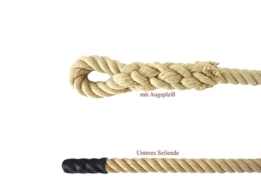 Kletterseil SPORT mit Augspleiß verschiedene Längen Klettertau Seil Baumhaus und Spielturm Schaukelseil Spielplatz (3 Meter)