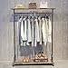 MBQQ Industrial Decorative Clothes Rack, Black Silver, Wood and Iron, 47.2