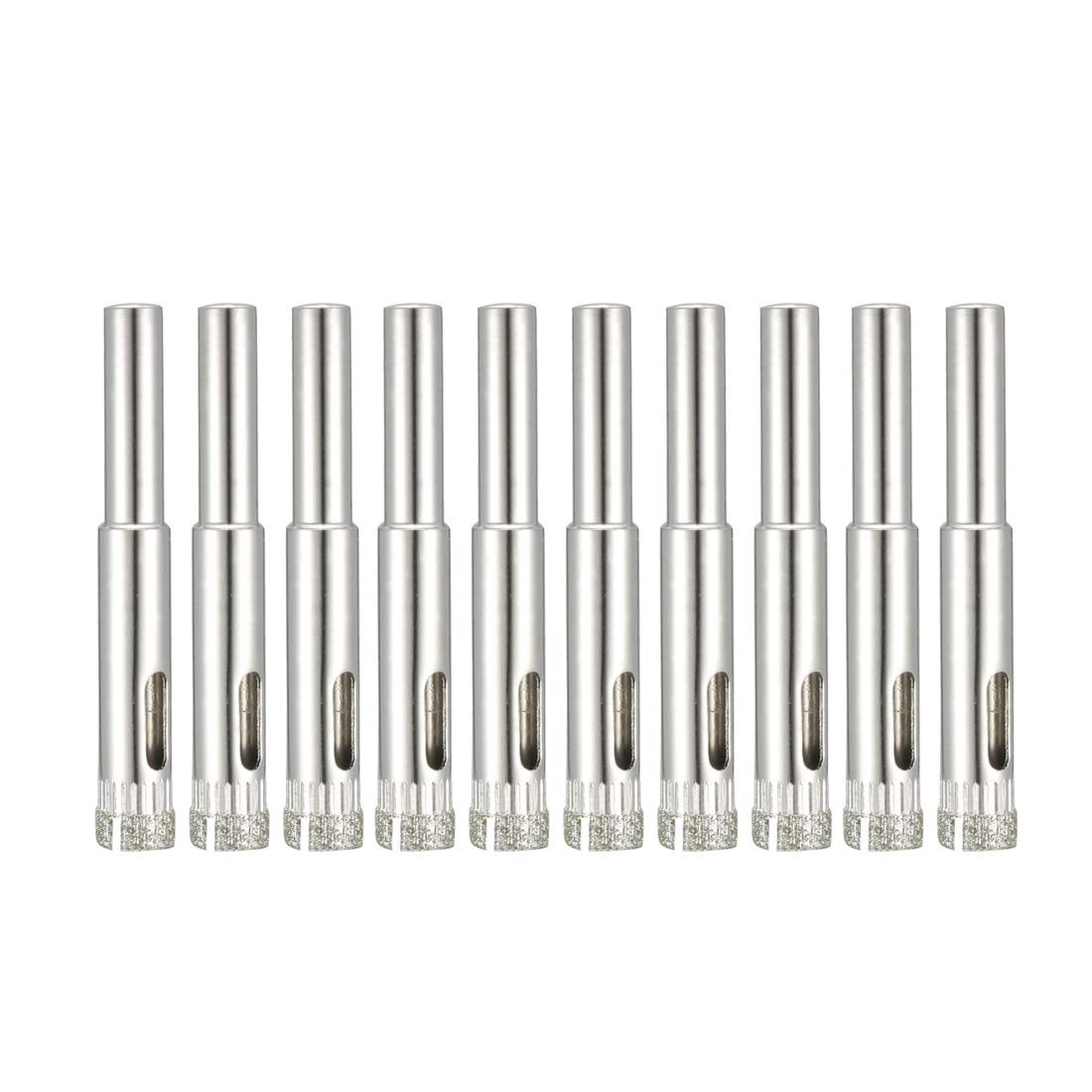 sourcingmap 10PCS 8mm Diamond Coated Hole Saws Drill Bits for Glass Ceramic Tile Marble Rock Porcelain Bottles Pots Brick