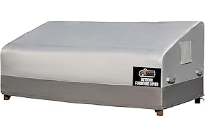 GORILLA GRIP Waterproof Large Outdoor Patio Sofa Cover, 90 Inch, Adjustable Furniture Covers Sets for Winter, Keep Cushions Dry, Protects from Sun, Snow, Rain, Windproof, UV Coated, 1 Pack