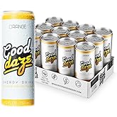 Good Daze Energy Drink with 200mg of Caffeine from Tea, Sugar Free, B Vitamins, L-Theanine, Pre Workout Performance with Antioxidants, Orange, 12FL OZ Cans (Pack of 12)
